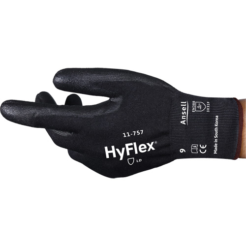 Gants r&eacute;sistant aux coupures Hyflex 11-757, Taille 6, Calibre 18, Rev&ecirc;tement Polyur&eacute;thane, Enveloppe en Intercept, ASTM ANSI niveau A7/EN 388 niveau F Meunier Outillage Industriel