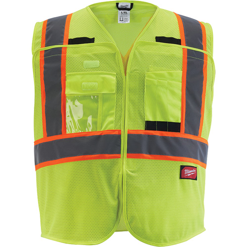 Veste de s&eacute;curit&eacute; pour signaleur, Jaune lime haute visibilit&eacute;, Moyen/Petit Meunier Outillage Industriel