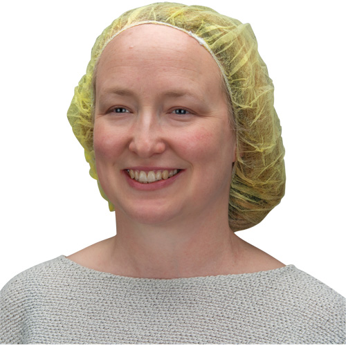 Bouffant Caps, Polypropylene, 21", Yellow Meunier Outillage Industriel