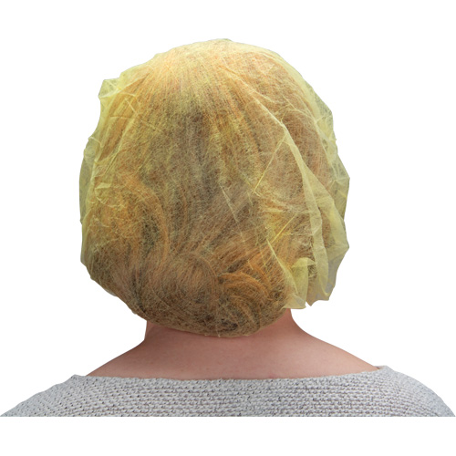 Bouffant Caps, Polypropylene, 21", Yellow Meunier Outillage Industriel