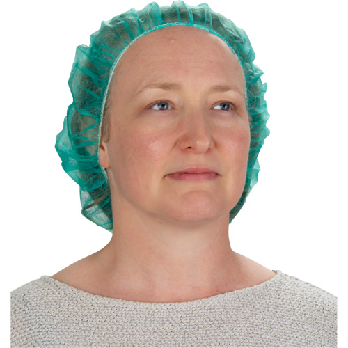 Bouffant Caps, Polypropylene, 21", Green Meunier Outillage Industriel