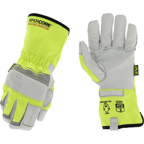 Gants de protection haute visibilit&eacute; contre les &eacute;pingles, Taille Petit, Rev&ecirc;tement Polyur&eacute;thane, Enveloppe en DuraHide, ASTM ANSI niveau A5 Meunier Outillage Industriel