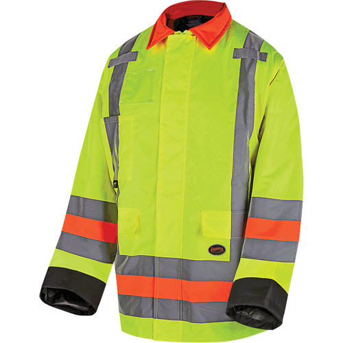 6040 Veste de contr&ocirc;le de la circulation pour l'hiver qu&eacute;b&eacute;cois, Polyester, Jaune lime haute visibilit&eacute;, T-petit Meunier Outillage Industriel