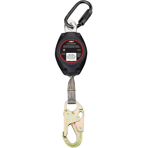 Dynamic Small Snap Hook Self-Retracting Lifeline, 11', Polyester, Swivel Meunier Outillage Industriel