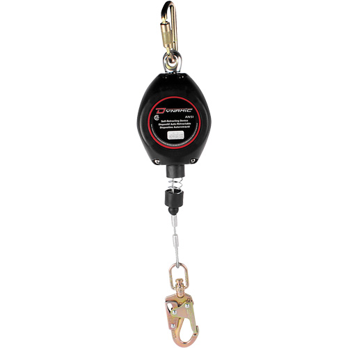 Cordage de s&eacute;curit&eacute; autor&eacute;tractable Dynamic, 20', Acier galvanis&eacute;, Pivotant Meunier Outillage Industriel