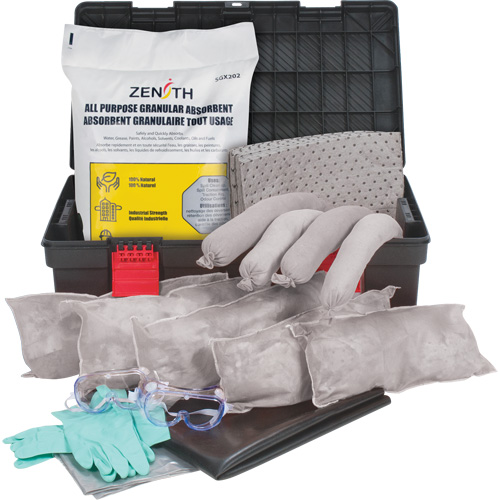 Trousses contre les d&eacute;versements dans une boîte &agrave; outils, Universel, Bac, Absorbance de 31 gal. US Meunier Outillage Industriel