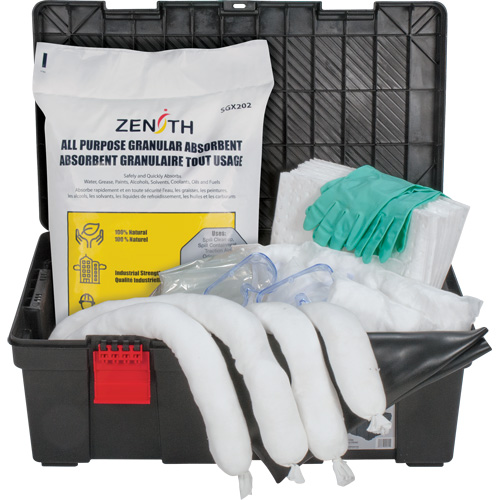 Trousses contre les d&eacute;versements dans une boîte &agrave; outils, Huile seulement, Bac, Absorbance de 31 gal. US Meunier Outillage Industriel