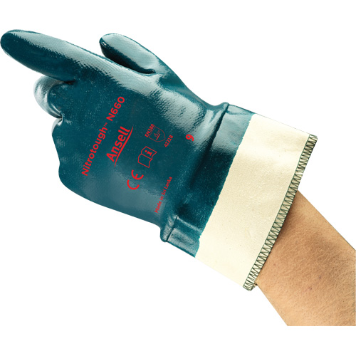 Nitrotough N660 Gloves, 8, Nitrile Coating, Cotton Shell Meunier Outillage Industriel