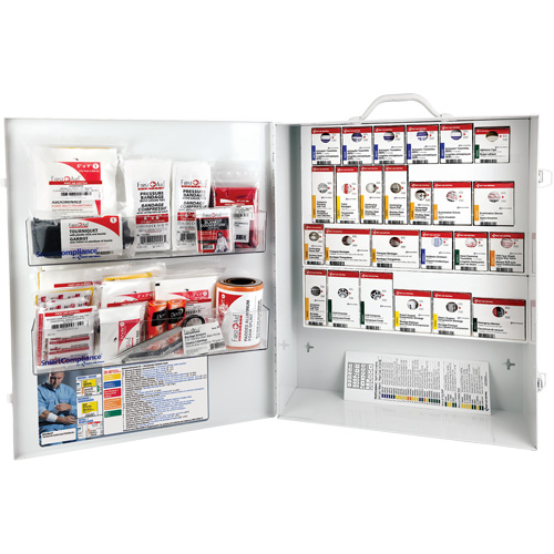Armoire pour premiers soins SmartCompliance, R&eacute;pond &agrave; la norme CSA Z1220-17 type 3 environnements &agrave; haut risque, Moyen (26-50 travailleurs) Meunier Outillage Industriel