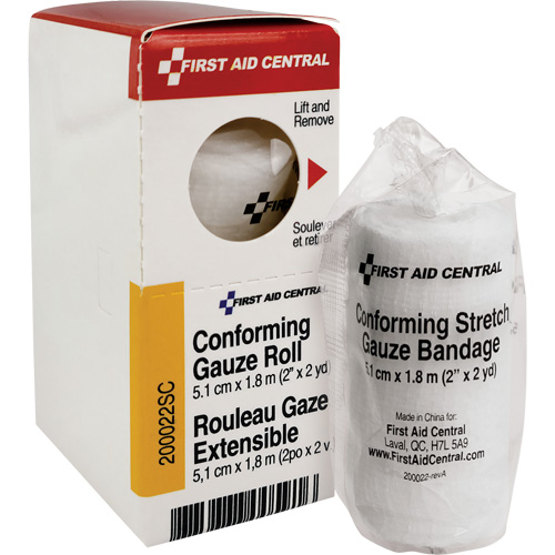 Recharge de bandage en gaze &eacute;tirable et conforme SmartCompliance, Rouleau, 6' lo x 2" la, St&eacute;rile, Dispositif m&eacute;dical Classe 1 Meunier Outillage Industriel