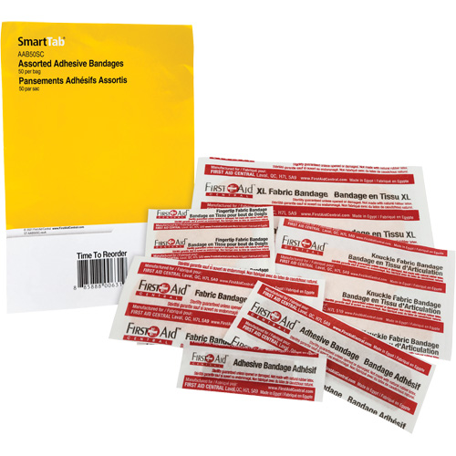 SmartCompliance&reg; Refill Adhesive Bandages, Assorted, Fabric/Plastic, Non-Sterile Meunier Outillage Industriel