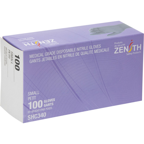 Gants jetables de calibre m&eacute;dical, Petit, Nitrile, 6 mils, Sans poudre, Noir, Classe 2 Meunier Outillage Industriel