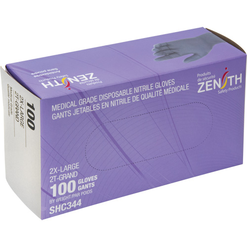 Medical Grade Disposable Gloves, 2X-Large, Nitrile, 6-mil, Powder-Free, Black, Class 2 Meunier Outillage Industriel
