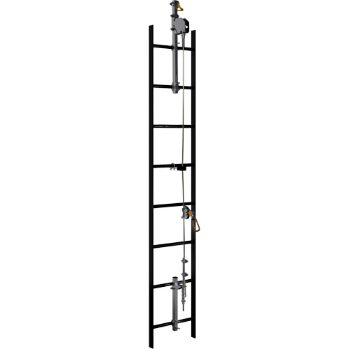 Syst&egrave;me de s&eacute;curit&eacute; verticale &agrave; c&acirc;ble Lad-Saf, Acier inoxydable Meunier Outillage Industriel