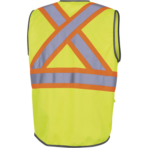 6959 Zip-Front Safety Vest, High Visibility Lime-Yellow, 4X-Large, Polyester Meunier Outillage Industriel