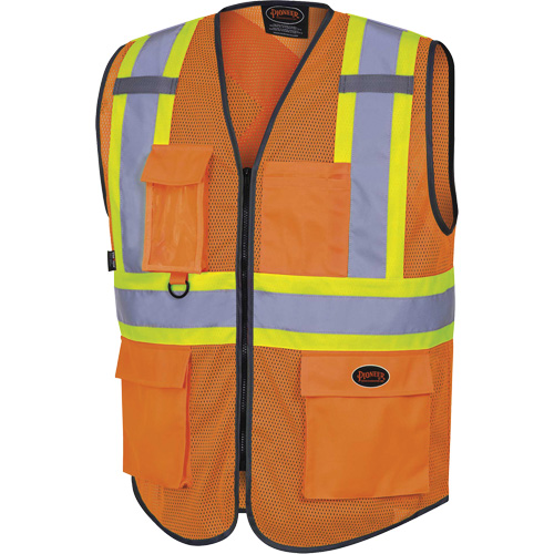 6960 Front Mesh Safety Vest, High Visibility Orange, Medium, Polyester Meunier Outillage Industriel