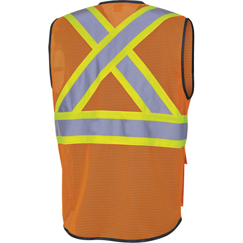 6960 Front Mesh Safety Vest, High Visibility Orange, Medium, Polyester Meunier Outillage Industriel