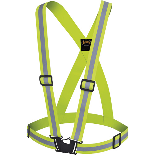 5497 Safety Sash, High Visibility Lime-Yellow, Silver Reflective Colour, One Size Meunier Outillage Industriel