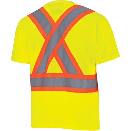 6991 Bird's-Eye Safety Shirt, Polyester, 3X-Large, High Visibility Lime-Yellow Meunier Outillage Industriel