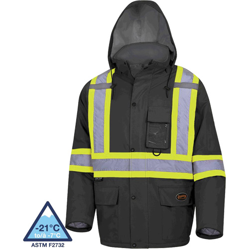 5031BK Waterproof Quilted Safety Parka, Black, Small Meunier Outillage Industriel