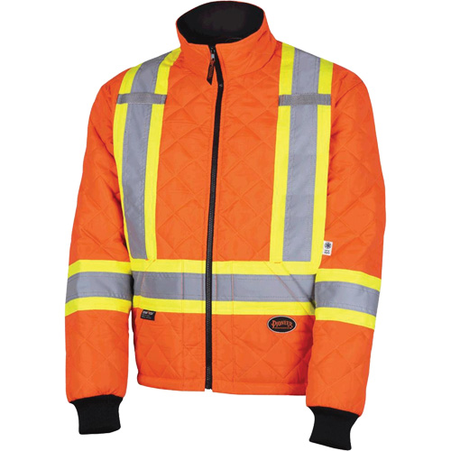 5015A Manteau matelass&eacute; pour cong&eacute;lateur, Polyester, Orange haute visibilit&eacute;, T-petit Meunier Outillage Industriel