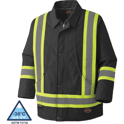 5535BKA Manteau en toile de coton matelass&eacute;e, Noir, T-petit Meunier Outillage Industriel