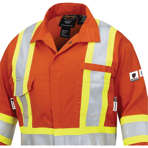 7702W Combinaison FR-Tech ignifuge/contre les arcs pour femme, Taille T-petit, Orange haute visibilit&eacute;, 10 cal/cm² Meunier Outillage Industriel