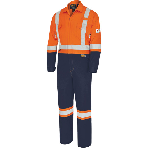 7702BB FR-Tech&reg; 2-Tone Safety Coverall, Size 36, Navy Blue/Orange, 10 cal/cm² Meunier Outillage Industriel