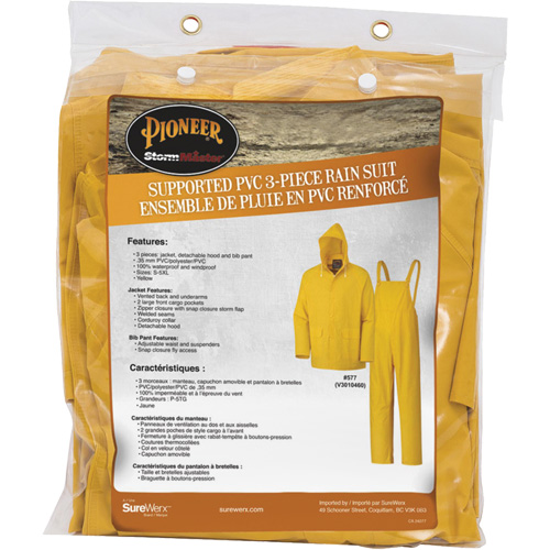 577 V&ecirc;tements imperm&eacute;ables 3 morceaux, Polyester/PVC, 6T-Grand, Jaune Meunier Outillage Industriel