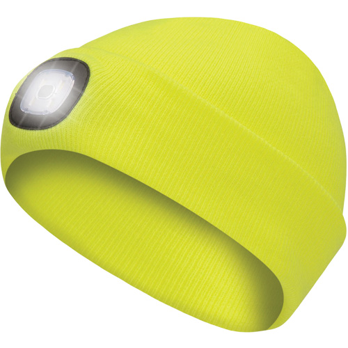5676 Knit Toque with LED Headlight, Fleece Lining, One Size, High Visibility Yellow Meunier Outillage Industriel