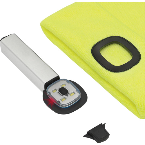 5676 Knit Toque with LED Headlight, Fleece Lining, One Size, High Visibility Yellow Meunier Outillage Industriel