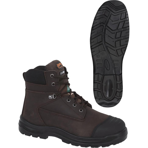 1026 Bottes de travail 6" marron, Cuir, Embout Acier, Taille 10 Meunier Outillage Industriel