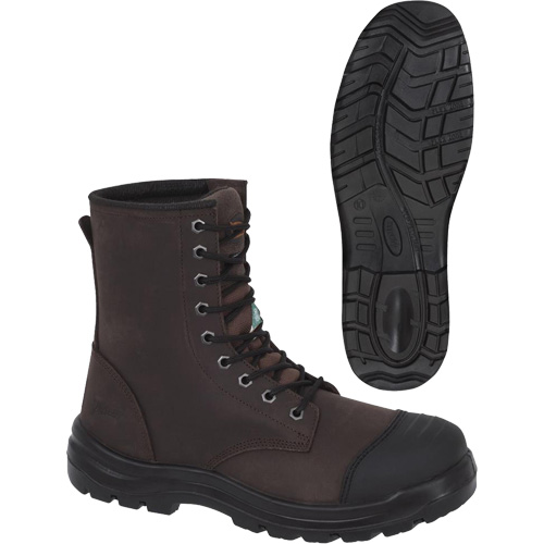 1028 Bottes de travail 8" marron, Cuir, Embout Acier, Taille 10 Meunier Outillage Industriel