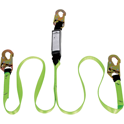 SA-54000-4 Shock Absorbing Lanyard, 4', Snap Hook Center, Snap Hook Leg Ends, Polyester Meunier Outillage Industriel