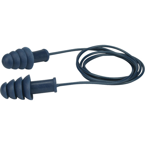 Metal-Detectable Reusable TPR Earplugs, Corded, Bulk - Box, 27 dB NRR, One-Size Meunier Outillage Industriel