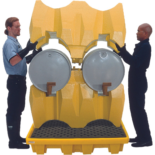 Syst&egrave;me de confinement Ultra-Drum sans drain pour 4 barils, 53" lo x 53" la x 77,8" ha, 3000 gal. US Capacit&eacute; Meunier Outillage Industriel