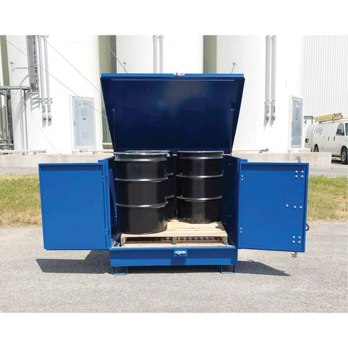 Palette de d&eacute;versement en acier avec couvercle rigide S-4 Ultra, 61" lo x 54,4" la x 52" h, Capacit&eacute; de charge 4700 lb Meunier Outillage Industriel