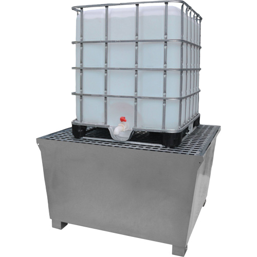 Ultra-IBC Spill Pallet en acier, Capacit&eacute; de d&eacute;versement 370 gal. US, 57,6" x 34,7" x 56,9" Meunier Outillage Industriel