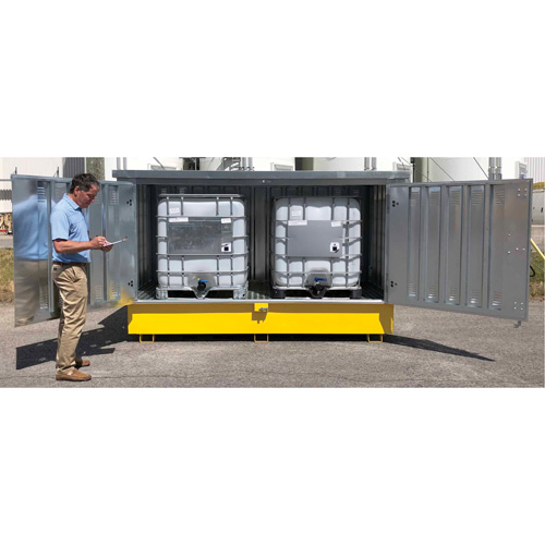 Steel Ultra-Twin IBC Hard Top, 123.4" L x 73.4" W x 66.4" H, 12250 lbs. Load Capacity Meunier Outillage Industriel