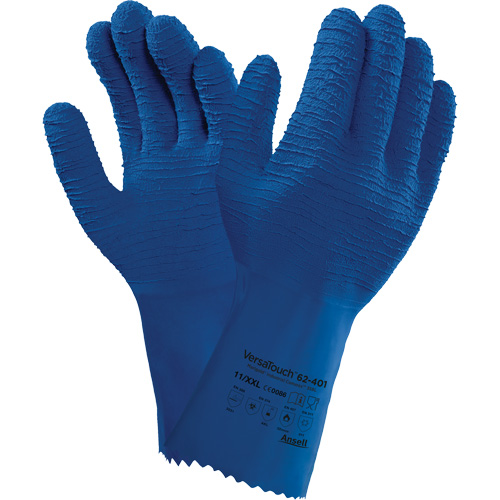 Alphatec&reg; 62-401 Gloves, Size 7, 12.6" L, Rubber Latex, Cotton Inner Lining Meunier Outillage Industriel