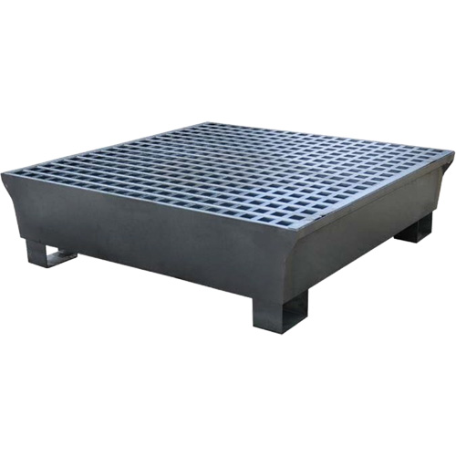 Ultra-Spill Pallet en acier, 4 barils, Capacit&eacute; de d&eacute;versement 68 gal. US, 49,1" x 47,1" x 10,9" Meunier Outillage Industriel