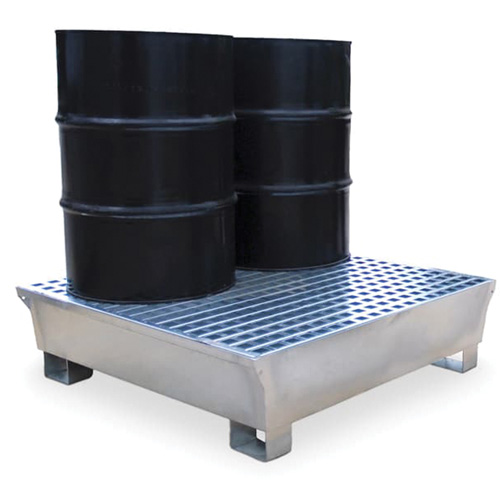 Ultra-Spill Pallet en acier, 4 barils, Capacit&eacute; de d&eacute;versement 68 gal. US, 49,1" x 47,1" x 10,9" Meunier Outillage Industriel