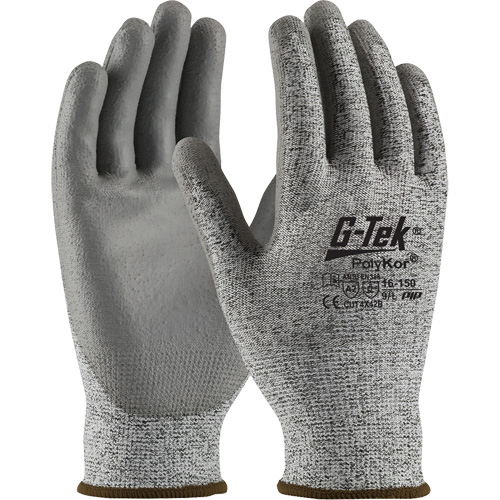 Gants r&eacute;sistants aux coupures G-Tek en tricot sans couture, Taille T-petit, Calibre 13, Rev&ecirc;tement Polyur&eacute;thane, Enveloppe en PolyKor, ASTM ANSI niveau A2/EN 388 niveau B Meunier Outillage Industriel