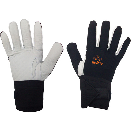 Left-Hand Anti-Impact Glove, 7/Small, Grain Leather Palm, Elastic Cuff Meunier Outillage Industriel