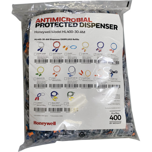 Recharge de bouchons doreille LT-30 pour le distributeur HL400, Vrac - Sac en poly, Avec cordon Meunier Outillage Industriel