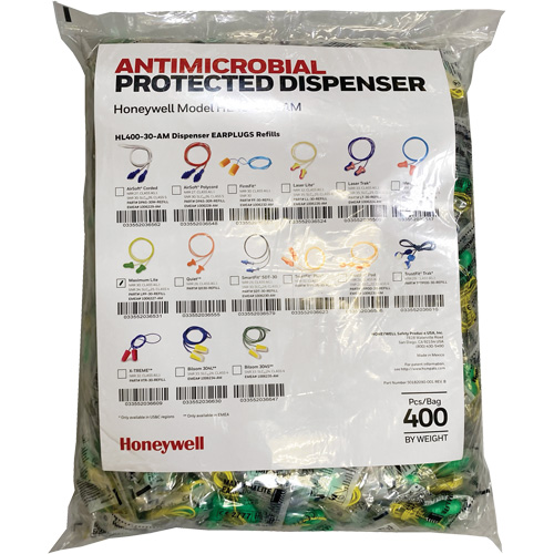 LPF-30 Earplugs Refill for HL400 Dispenser, Bulk - Polybag, Corded Meunier Outillage Industriel