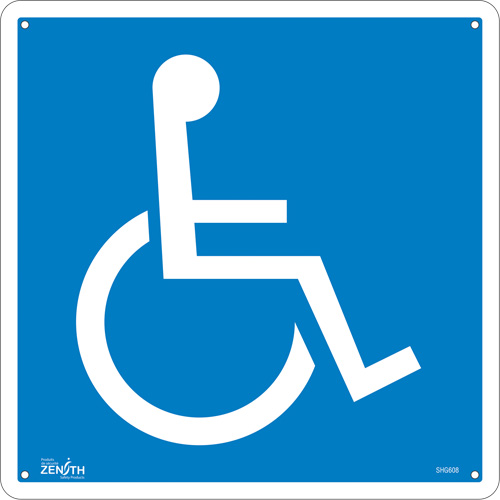 Handicap CSA Standard Safety Sign, 12" x 12", Aluminum, Pictogram Meunier Outillage Industriel