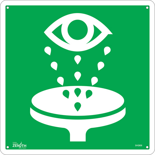 Eye Wash CSA Standard Safety Sign, 12" x 12", Aluminum, Pictogram Meunier Outillage Industriel