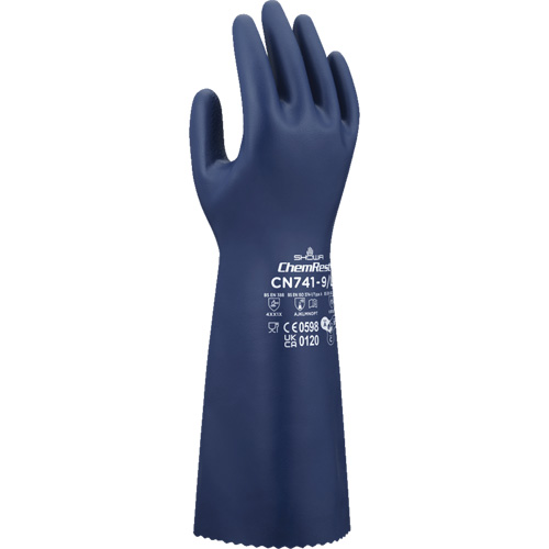 Gants r&eacute;sistants aux produits chimiques CN741, Taille Petit/7, 15" lo, Nitrile, 15 mils Meunier Outillage Industriel