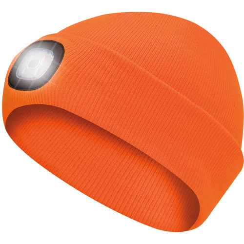 5675 Knit Toque with LED Headlight, Fleece Lining, One Size, High Visibility Orange Meunier Outillage Industriel